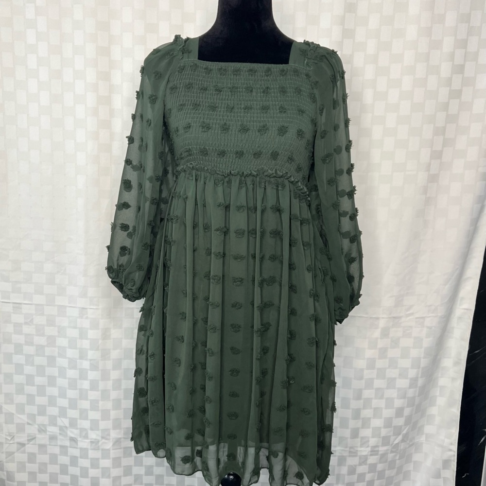 BTFBM Women Square Neck Smocked Dress Summer Fall Long Sleeve Floral Boho